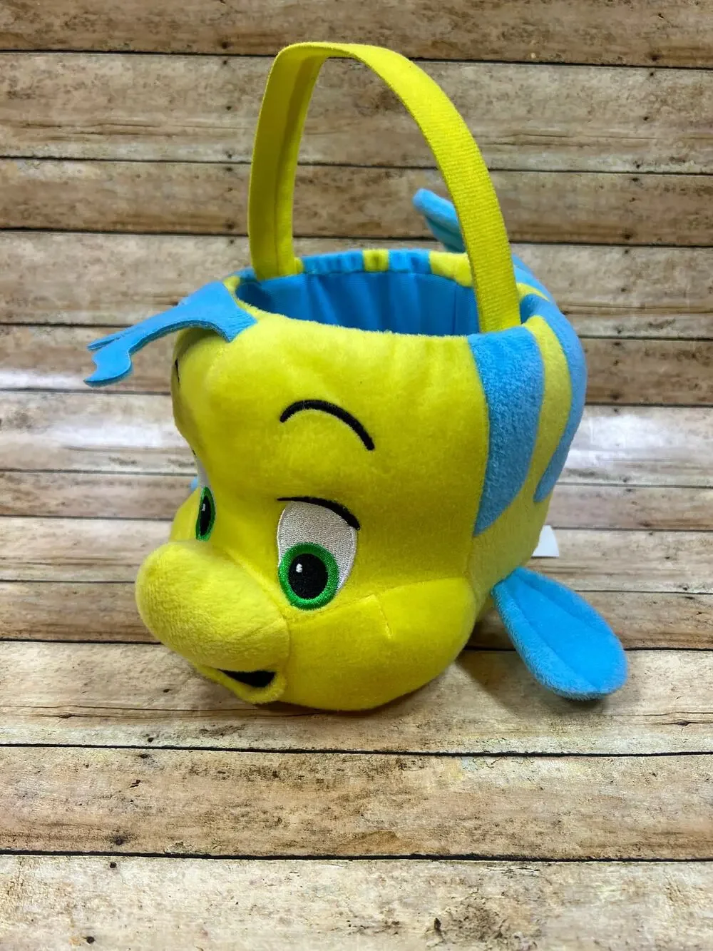 Disney The Little Mermaid Flounder Plush Halloween Trick or Treat Bucket Basket